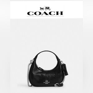 Coach Carmen Mini Crossbody Crinkled leatherBag. Black/silver. CW036.Brand new.